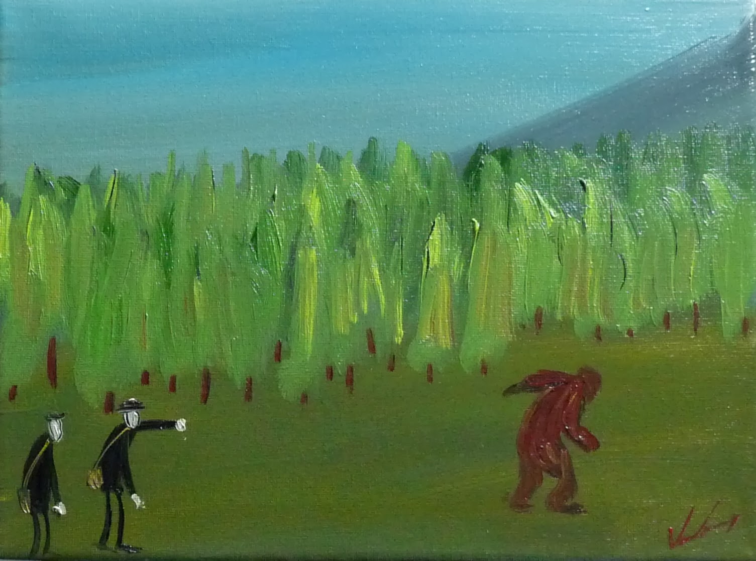 1505x1117 Cryptozoology Online Still On The Track Glen Vaudrey, Northern - Bigfoot Painting