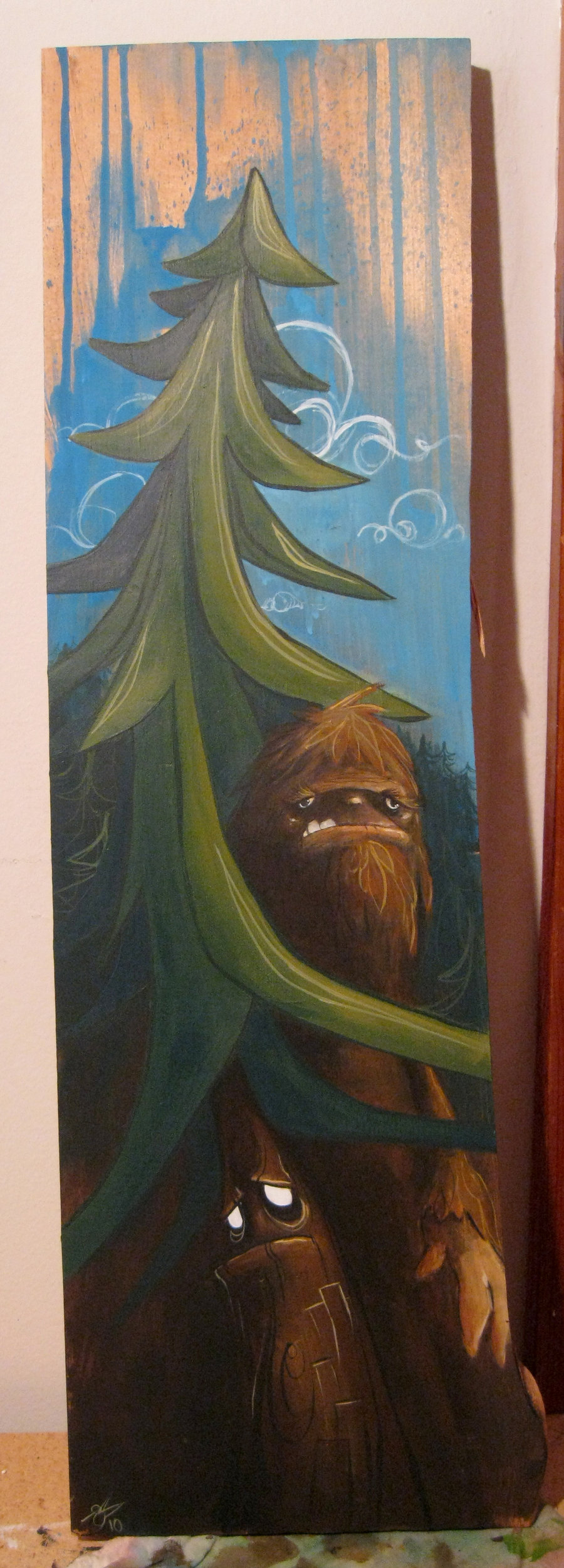 900x2501 Custom Painting Of Bigfoot By Colibrilovesyou - Bigfoot Painting