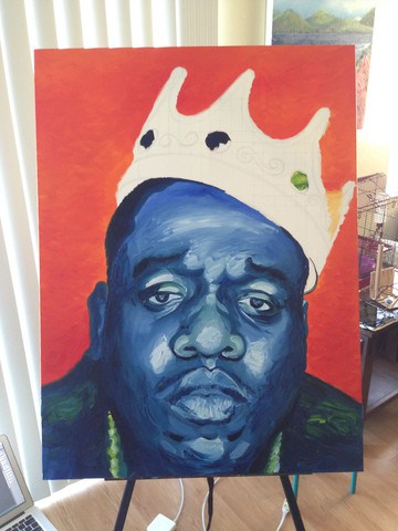 360x480 Biggie Smalls Original Oil Painting Armando Renteria Online Gallery - Biggie Crown Painting