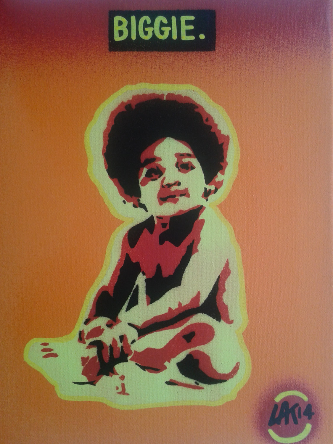 1125x1500 Biggie Smalls Baby Painting,8 By 10 Inch Canvas,stencils,spray - Biggie Crown Painting