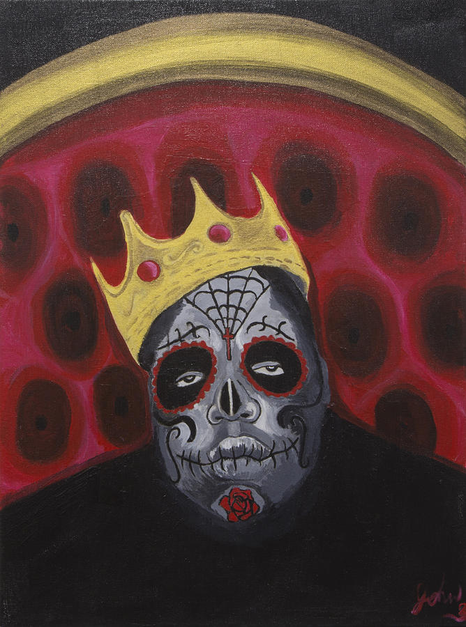 668x900 Biggie De Los Muertos Painting By John Bainter - Biggie Crown Painting