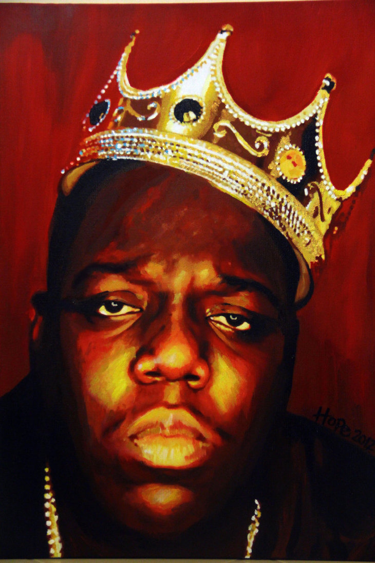 730x1095 Biggie Smalls Notorious B.i.g Painting By Hopechahine - Biggie Crown Painting