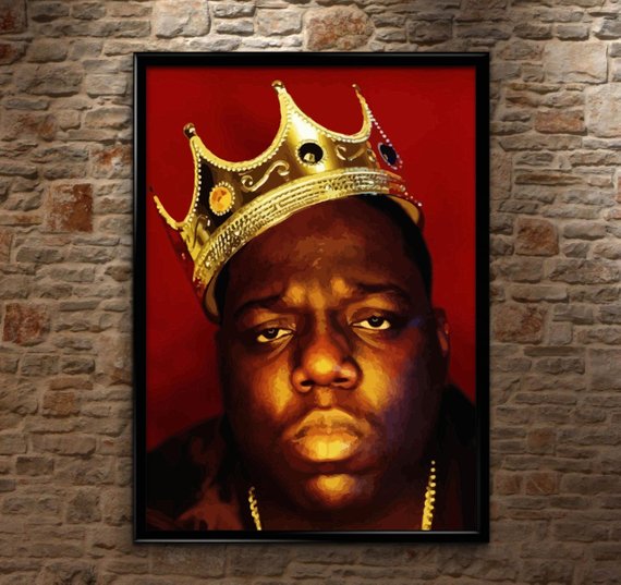 570x537 Biggie Smalls Notorious Big Luke Cage Huge High Quality - Biggie Crown Painting