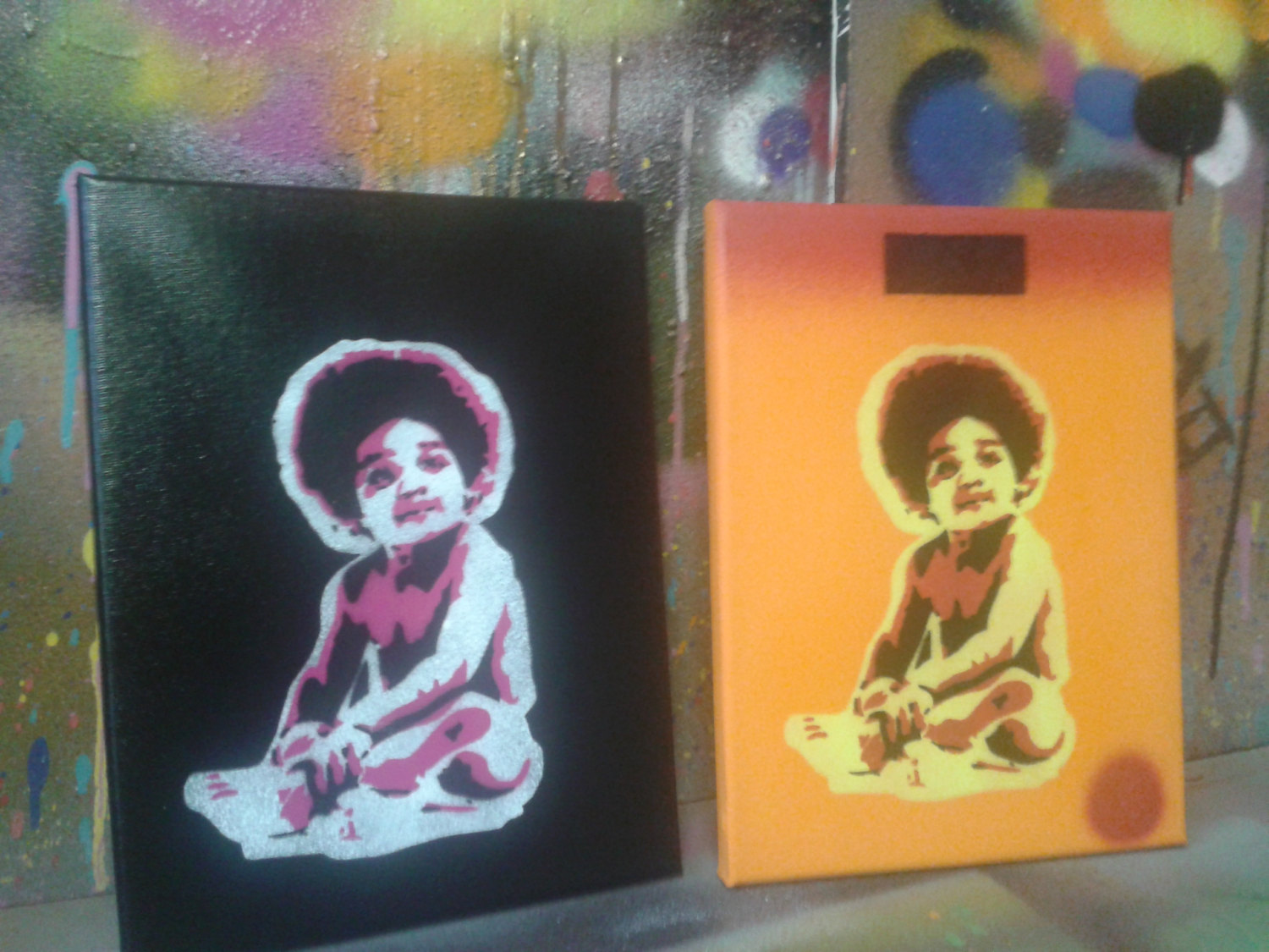 1500x1125 Biggie Smalls Baby Painting,8 By 10 Inch Canvas,stencils,spray - Biggie Painting Crown