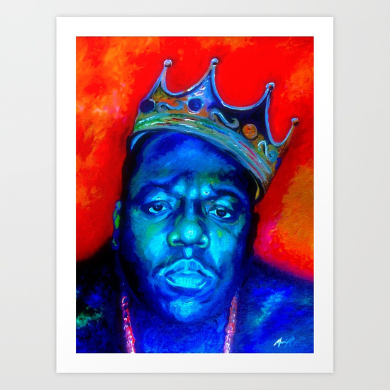 550x550 Biggie Smalls Art Print By Armandoartist Society6 - Biggie Smalls Crown Painting