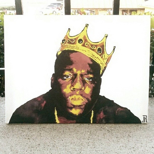 612x612 Notorious B.i.g. Biography Hip Hop Scriptures - Biggie Smalls Crown Painting