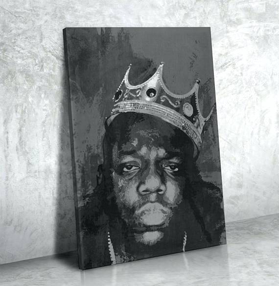 570x584 Wall Arts Biggie Smalls Wall Art Biggie Smalls In A Sweater Art - Biggie Smalls Crown Painting