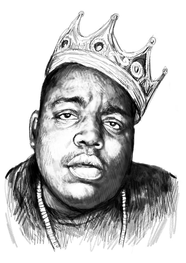 636x900 Biggie Smalls Art Drawing Sketch Portrait - Biggie Smalls Painting