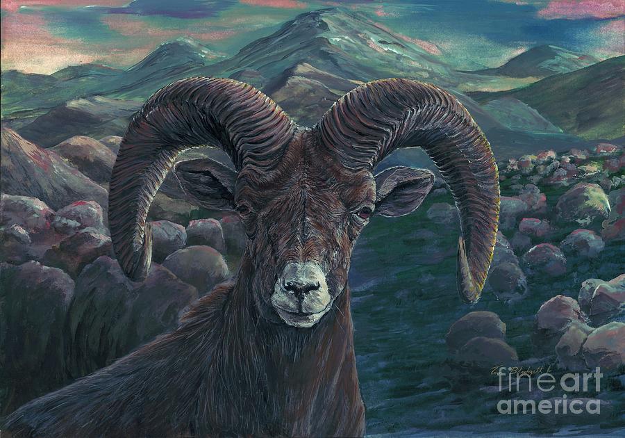 900x630 Bighorn Sheep Painting By Tom Blodgett Jr - Bighorn Sheep Painting