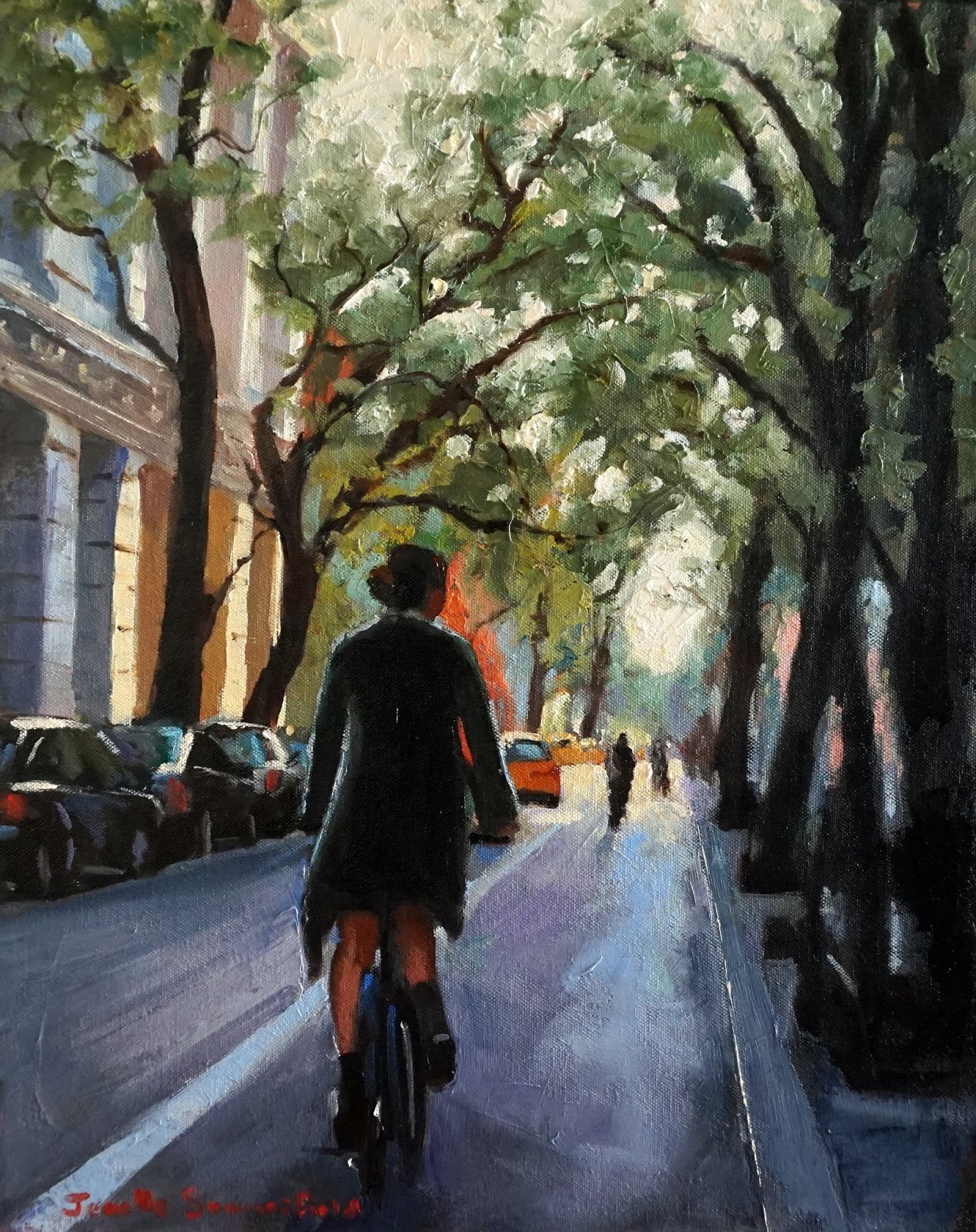 1268x1600 Jonelle Summerfield Oil Paintings The Bike Lane - Bike Oil Painting
