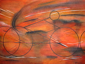 300x225 Abstract Bicycle Paintings Fine Art America - Bike Painting Art