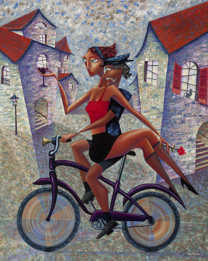 716x900 Bike Life Painting By Ned Shuchter - Bike Painting Art