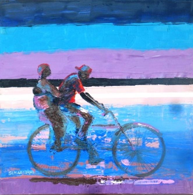 663x671 Family Bicycle (Benedict Adedipe) - Bike Painting Art