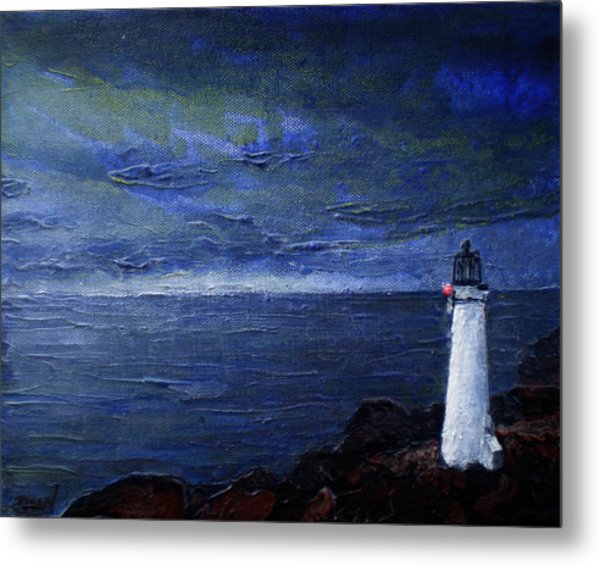 600x566 Dark Lighthouse 1 Storms Comin' Painting By Bill Brown - Bill Brown Painting