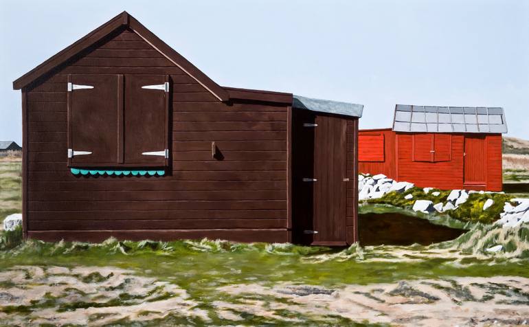 770x476 Saatchi Art Beach Huts - Bill Brown Painting