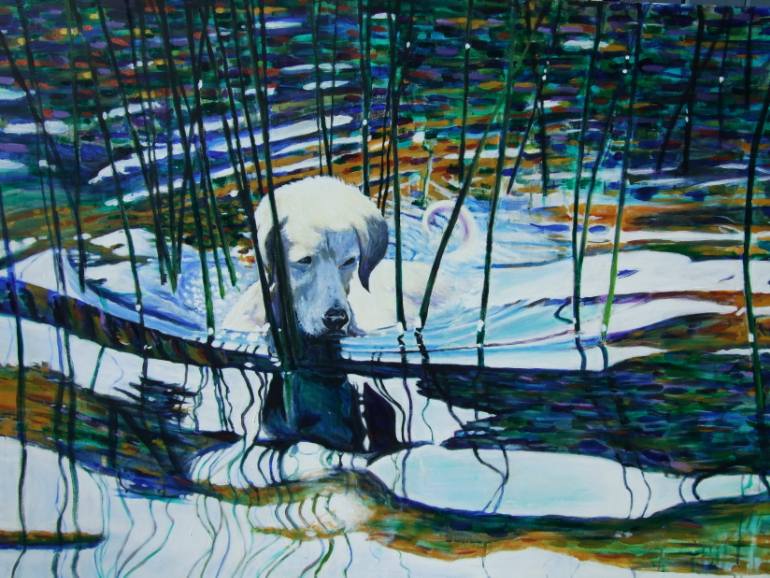 770x578 Saatchi Art Dog In Search Of Sunken Rock Painting By Bill Brown - Bill Brown Painting