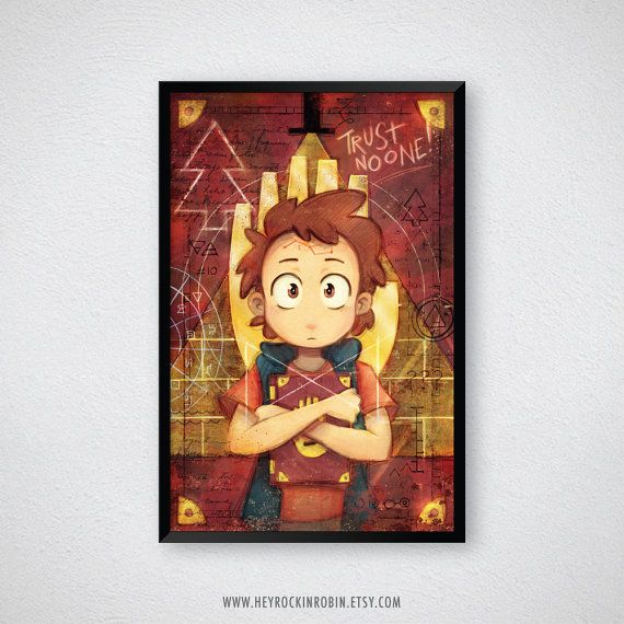 570x570 Dipper Pines And Bill Cipher Journal Art Poster, Gravity Falls - Bill Cipher Painting