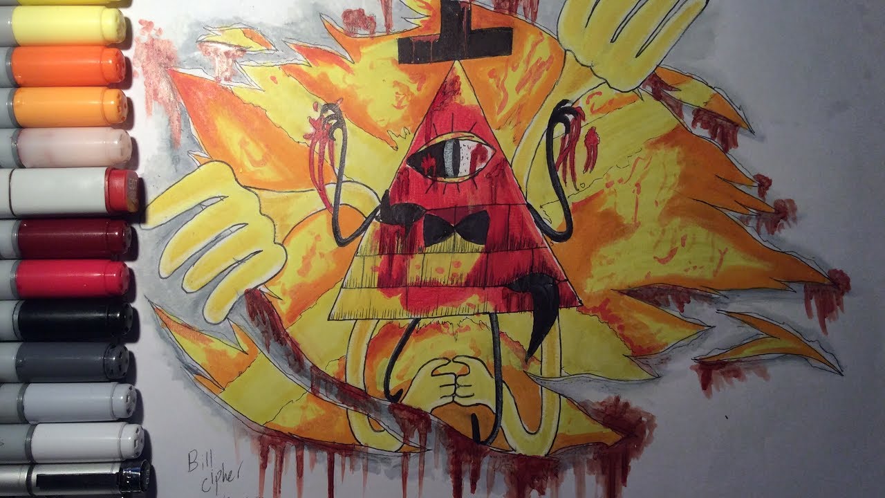 1280x720 Drawing Bill Cipher - Bill Cipher Painting