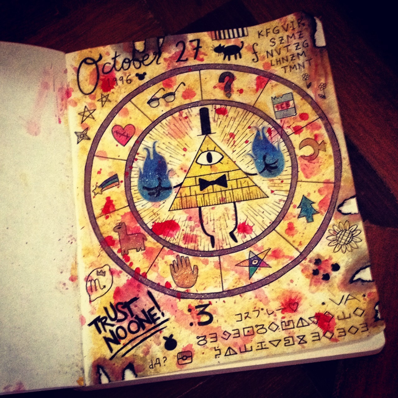 1280x1280 Never Grow Up! Bill Cipher From Gravity Falls It's Like - Bill Cipher Painting