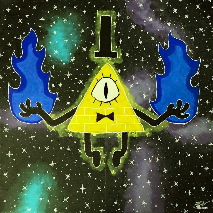 894x894 Bill Cipher Painting By Highray - Bill Cipher Painting