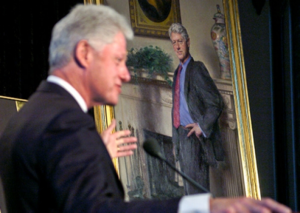 590x420 Bill Clinton Lewinsky Portrait The National Portrait Gallery - Bill Clinton Painting
