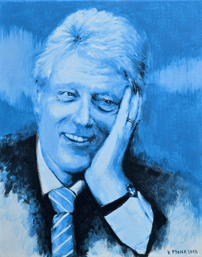 708x900 Bill Clinton Painting By Victor Minca - Bill Clinton Painting