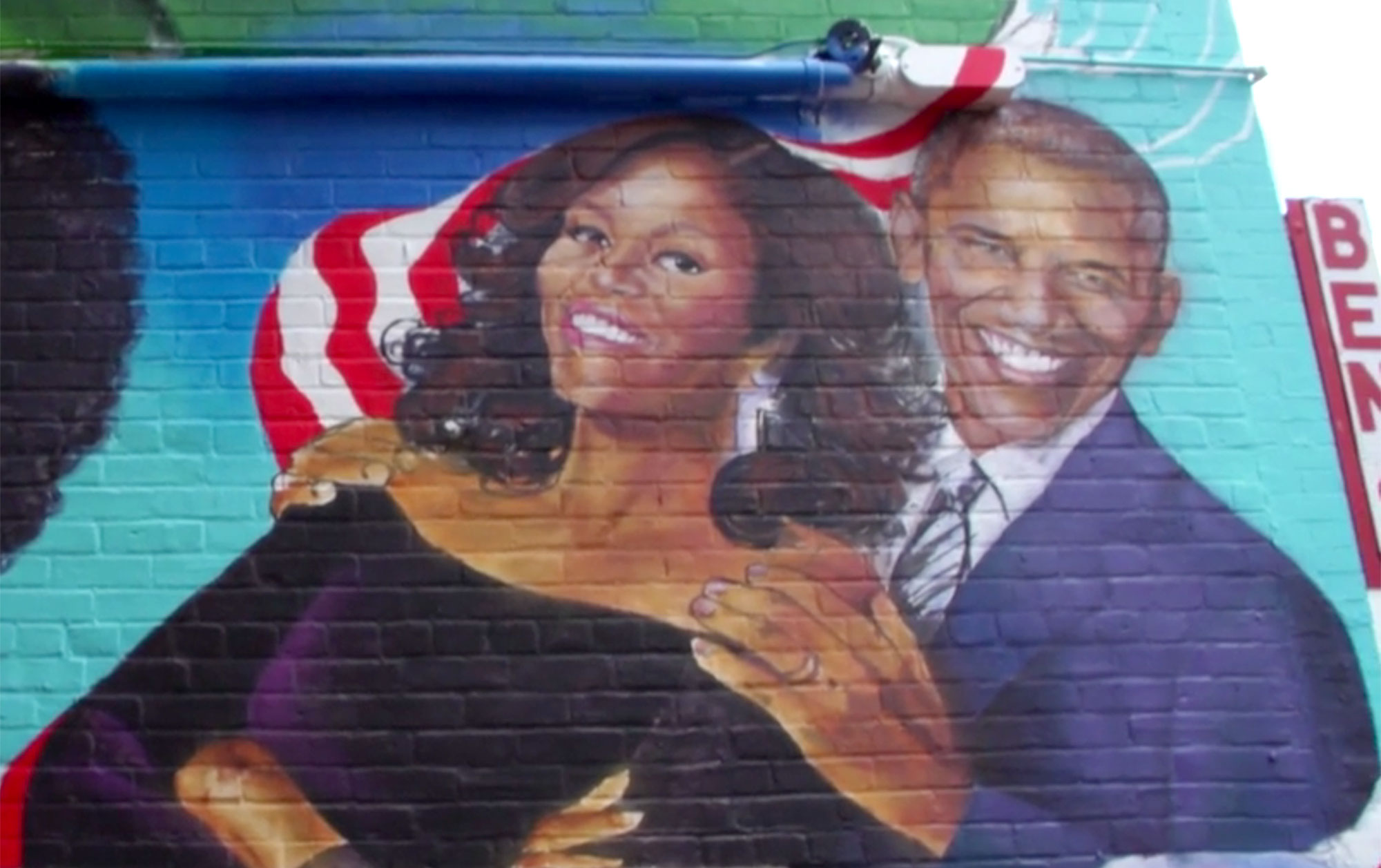 2000x1257 New Ben's Chili Bowl Mural Features The Obamas And Prince - Bill Cosby Painting