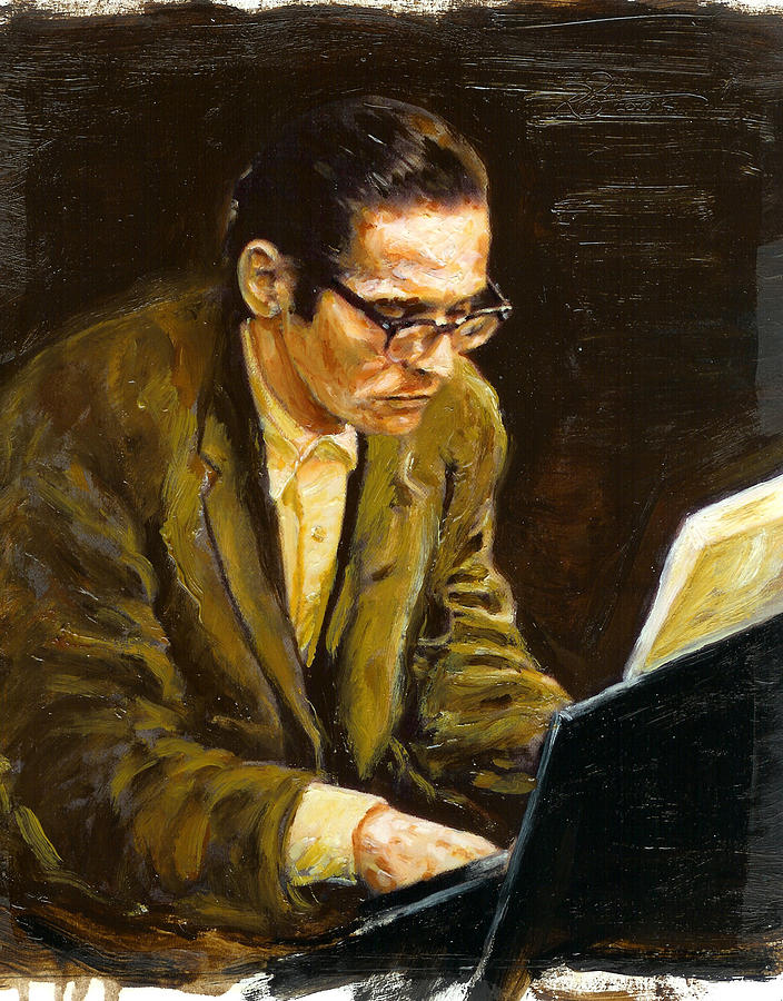 704x900 Bill Evans Painting By Rudy Browne - Bill Evans Painting