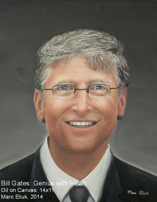 596x768 Bill Gates Genius With Heart Painting - Bill Gates Painting