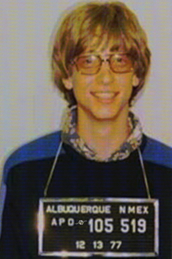 600x900 Bill Gates Mug Shot Vertical Color Painting By Tony Rubino - Bill Gates Painting