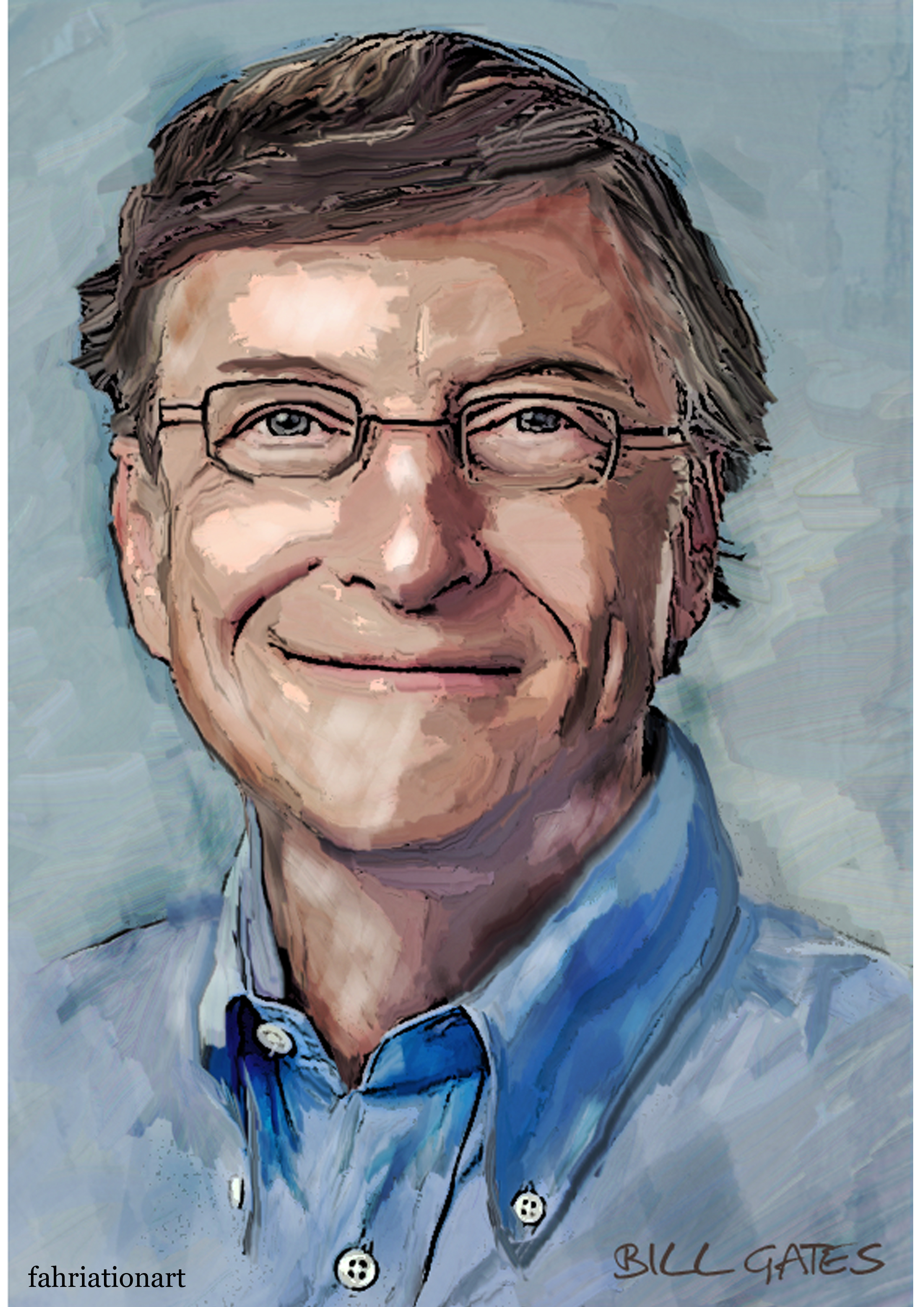 2480x3508 Billgates Fahriation - Bill Gates Painting