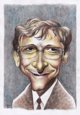 278x400 Bill Gates Funny Cartoon Picture - Bill Gates Painting