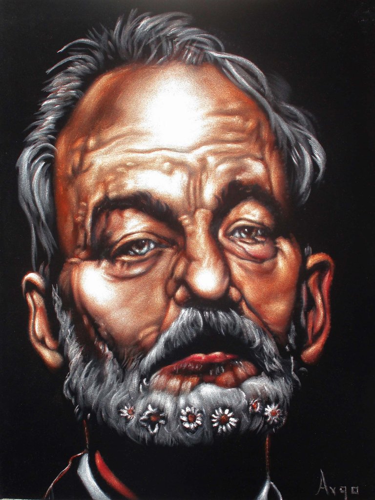 768x1024 Bill Murray Portrait, Original Oil Painting On Black Velvet By - Bill Murray Oil Painting