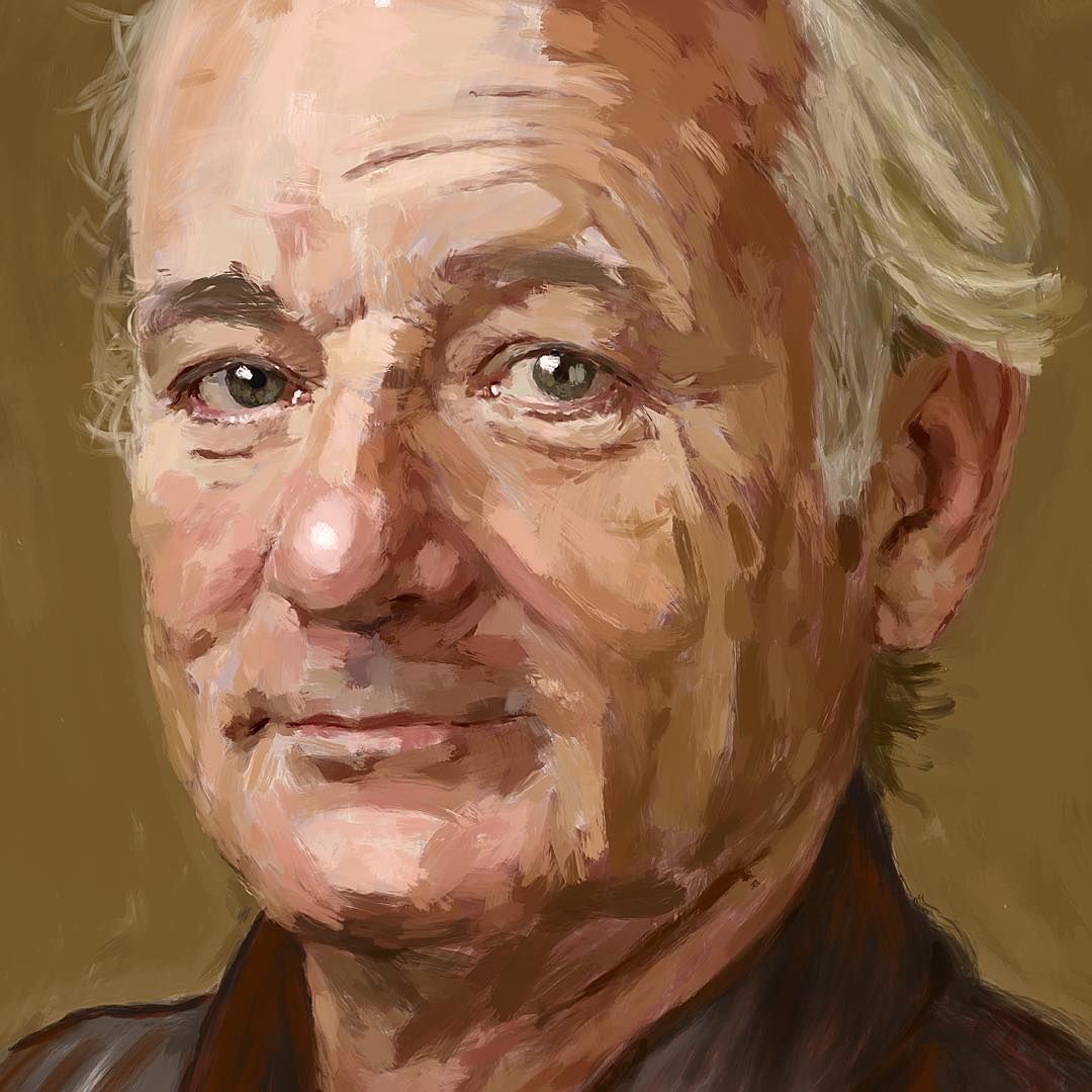 1080x1080 Painting Inspiration Bill Murray Looking Old. Painting - Bill Murray Oil Painting