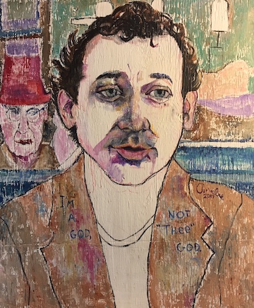 360x437 Bill Murray I'M A God, Not Thee God. An Amalee Original - Bill Murray Oil Painting