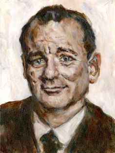 236x314 Bill Murray Portrait Ghostbusters Stripes 70s 80s Folk Pop Lowbrow - Bill Murray Portrait Painting