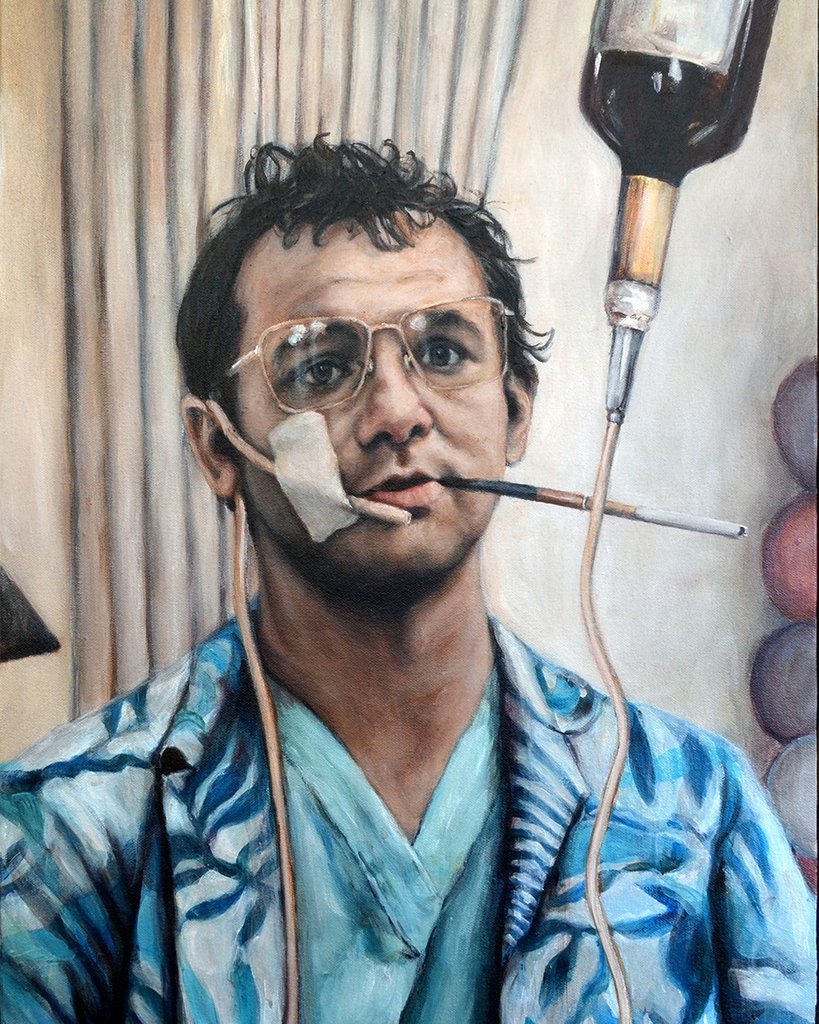 819x1024 Bill Murray In Where The Buffalo Roam Heather Buchanan - Bill Murray Portrait Painting