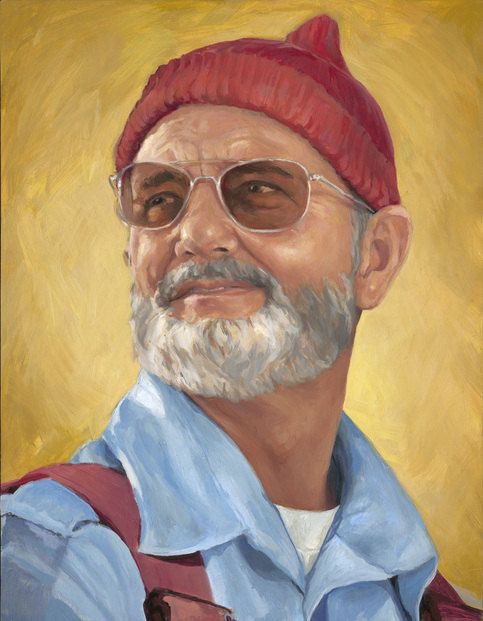 483x621 Fine Art Print By Heather Mcmillen, Zissou Bill Murray Portrait - Bill Murray Portrait Painting