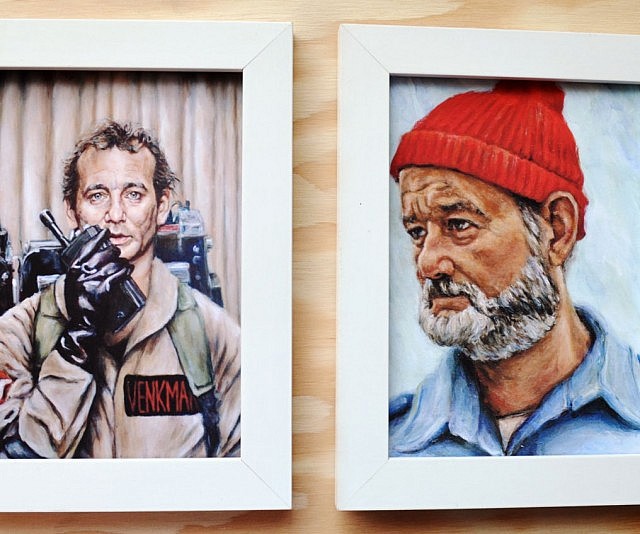 640x534 Bill Murray Character Paintings - Bill Murray Zombieland Painting