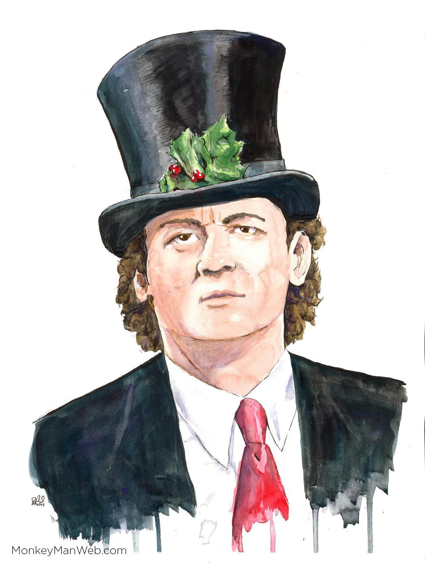 1382x1833 I Painted Bill Murray In Scrooged. A3 Watercolor Amp Ink Latest - Bill Murray Zombieland Painting