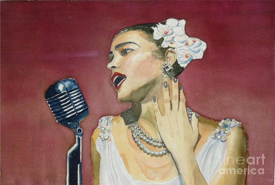 900x606 Billie Holiday Painting By Jose Manuel Iglesias Cans - Billie Holiday Painting