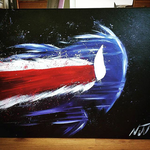 570x570 Buffalo Bills Nfl Abstract Painting 11x14 Pegullaville Man - Bills Painting