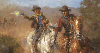 340x180 Billy The Kid Photo Of Outlaw With His Killer Pat Garrett - Billy The Kid Painting