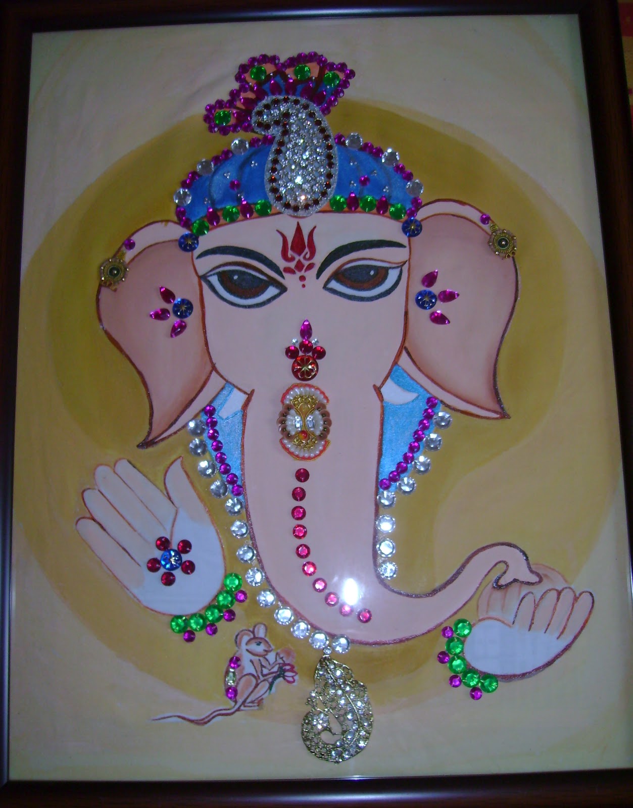 1253x1600 Crafts Recipies Ganesh With Different Materials - Bindi Painting