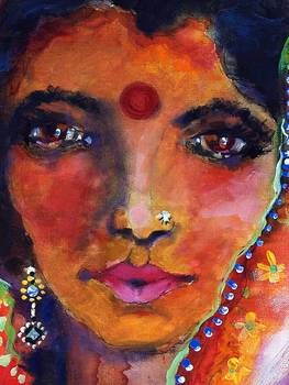 263x350 Indian Woman With Red Bindi By Ginette Callaway - Bindi Painting