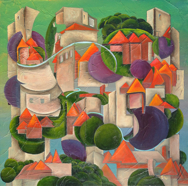 645x639 Building Biology Art Eco Buildings - Biology Painting