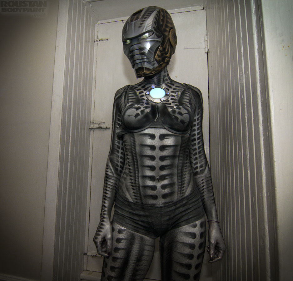 938x900 Biomechanical Iron Maiden Roustan Bodypaint Los Angeles Body - Biomechanical Painting
