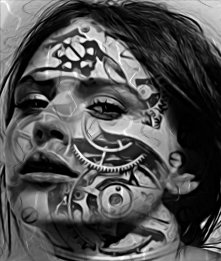 770x909 Saatchi Art Biomechanical Face Painting By Minh Hang - Biomechanical Painting