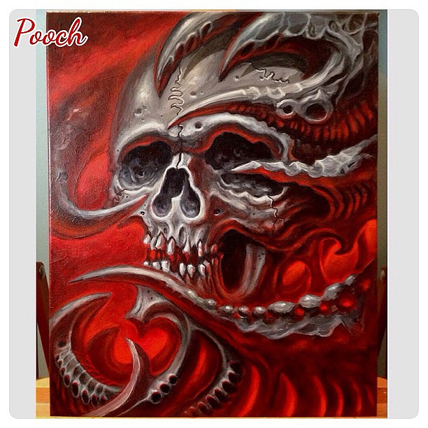 612x612 Spontaneous Painting, No Pre Sketch, 16x20 Acrylic - Biomechanical Painting
