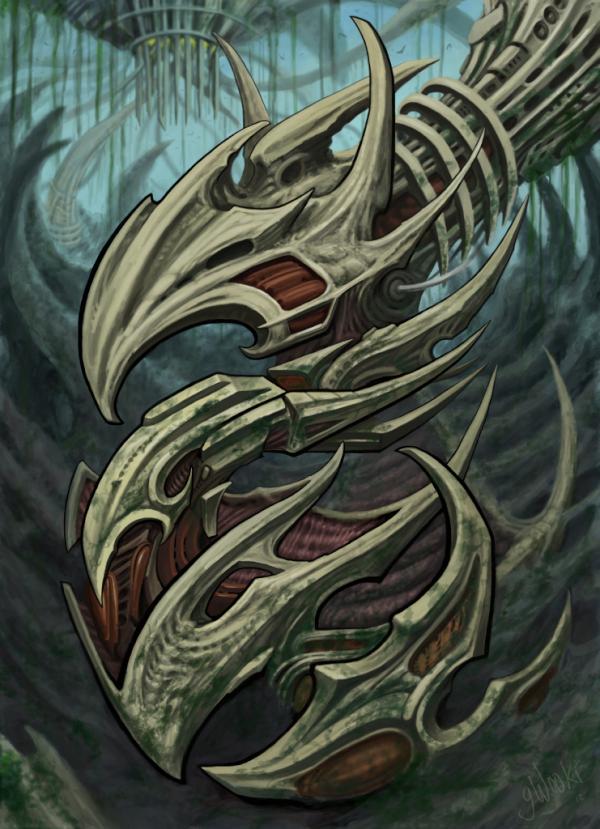 600x829 Gwooki On Twitter - Biomechanical Painting